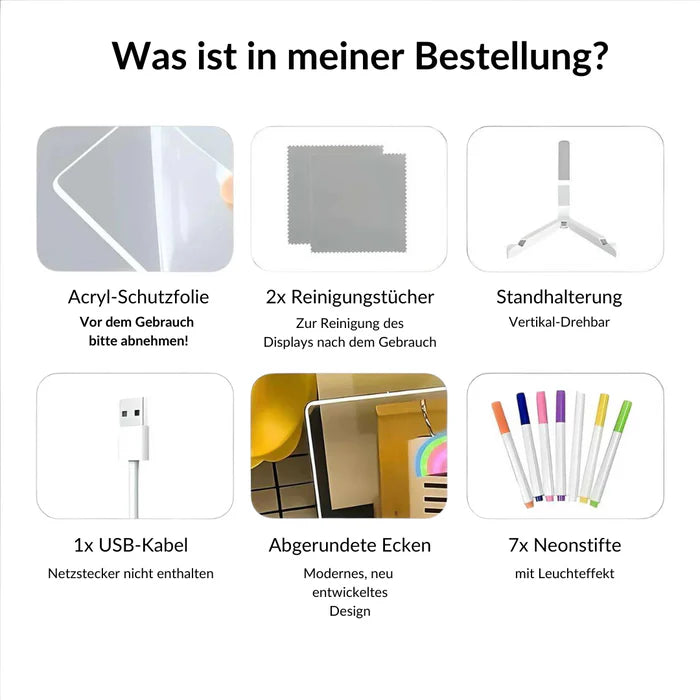 LED-Zeichentafel (7 Neonstifte kostenlos)
